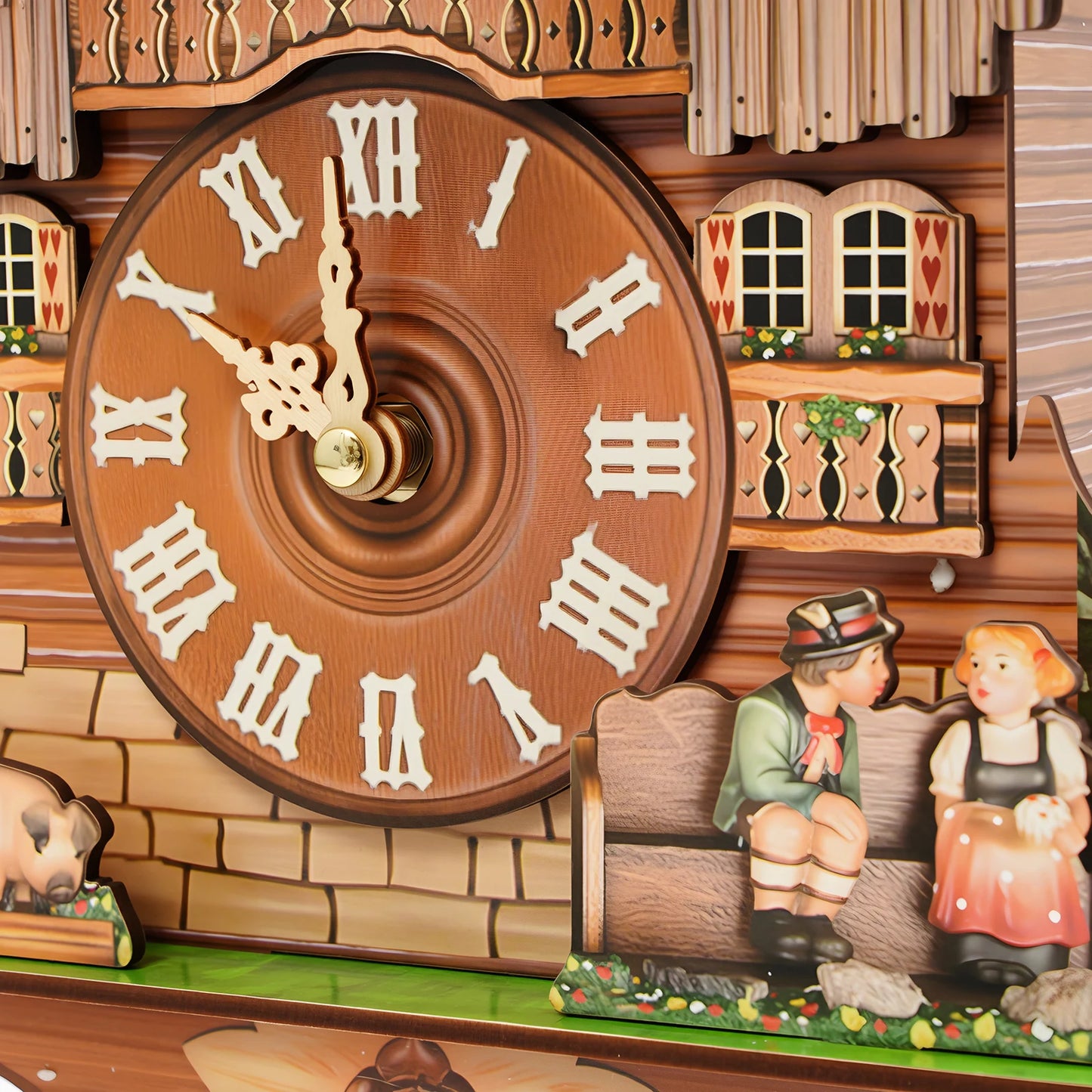 Vintage Cuckoo Wall Clock with Bird Chime Nordic Wood Decor