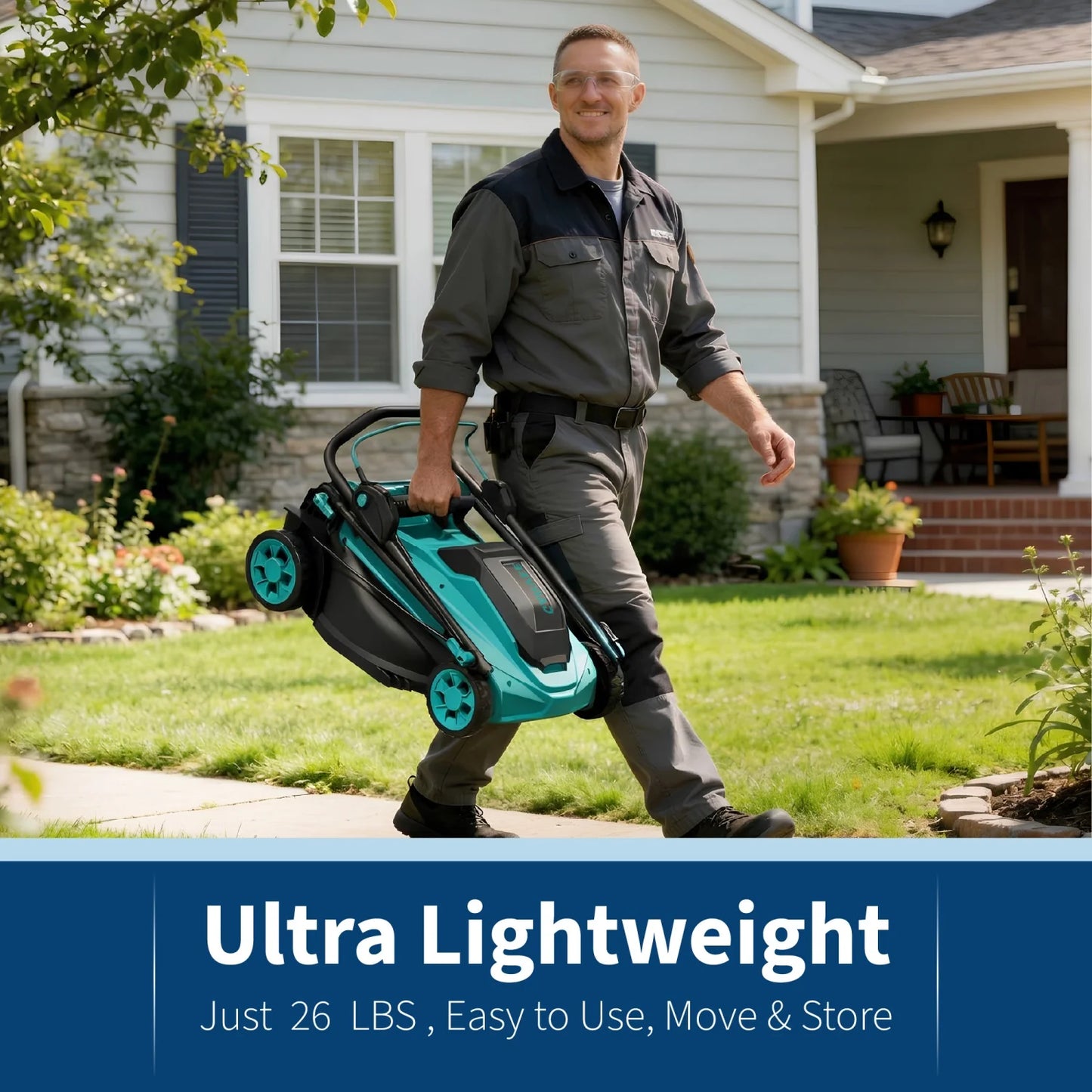HiMISS 40V Cordless Lawn Mower With Dual Batteries