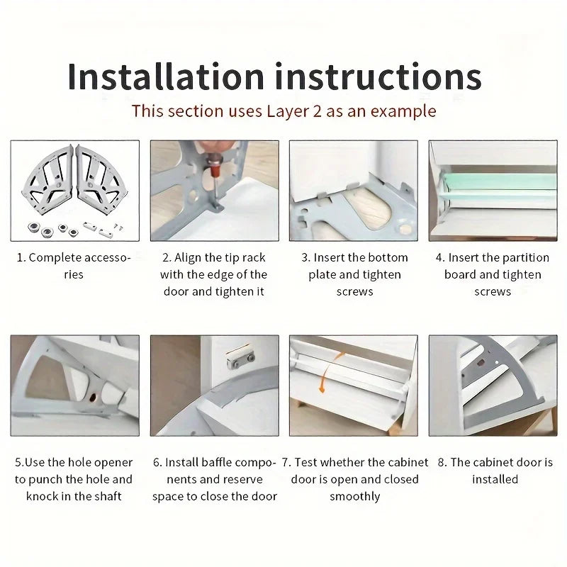 Stainless Steel Flip Shoe Rack Cabinet Hardware Accessories