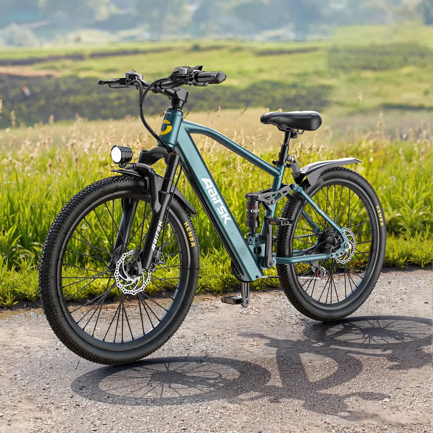 Electric Mountain Bike 750W Motor 13Ah Battery Dual Suspension 40 Mile Range