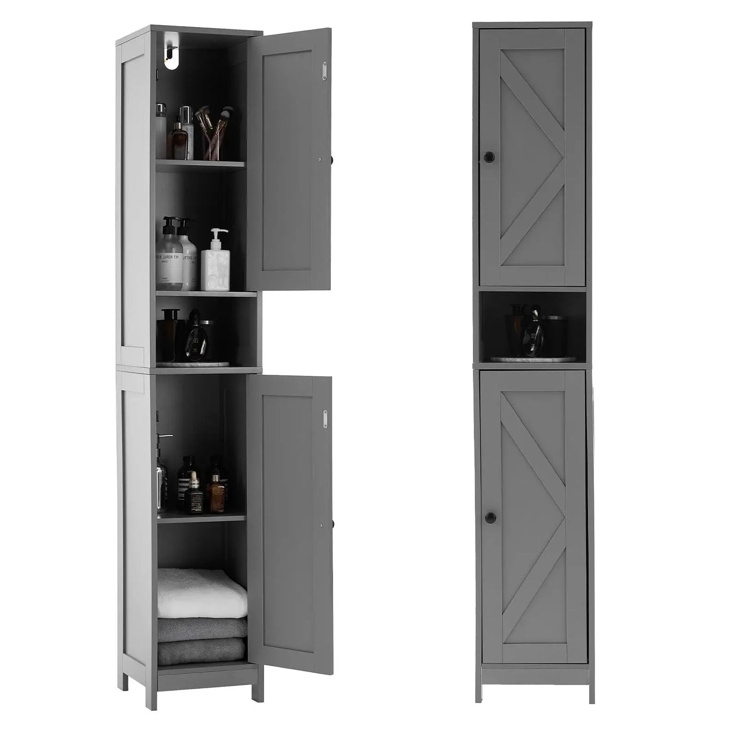 HiMISS Tall Narrow Bathroom Storage Cabinet With Anti Tip Kit