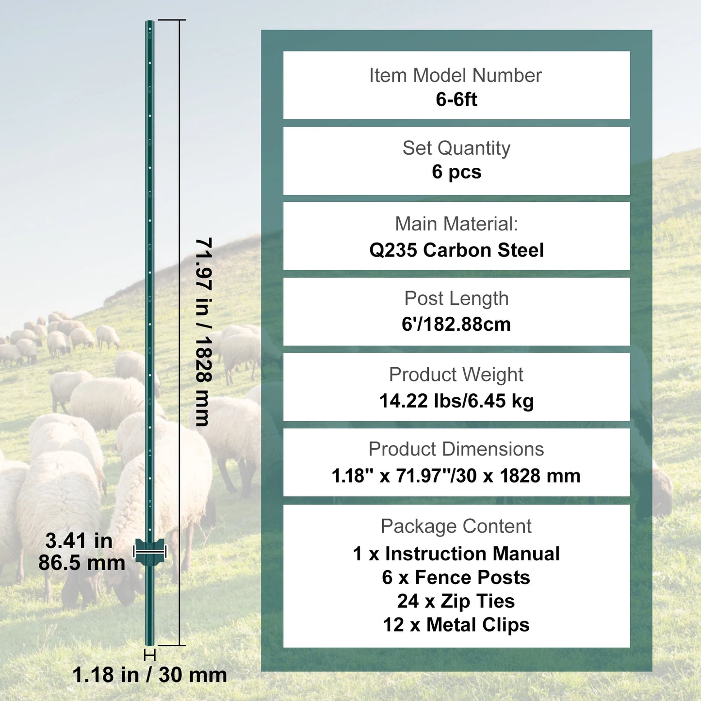 SucceBuy Fence Post T Post Heavy Duty Steel Stakes