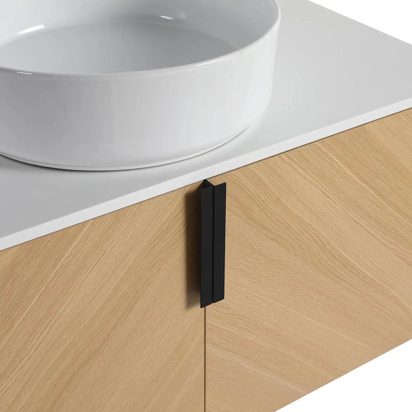 Floating Modern Bathroom Vanity Set With Wood Sink