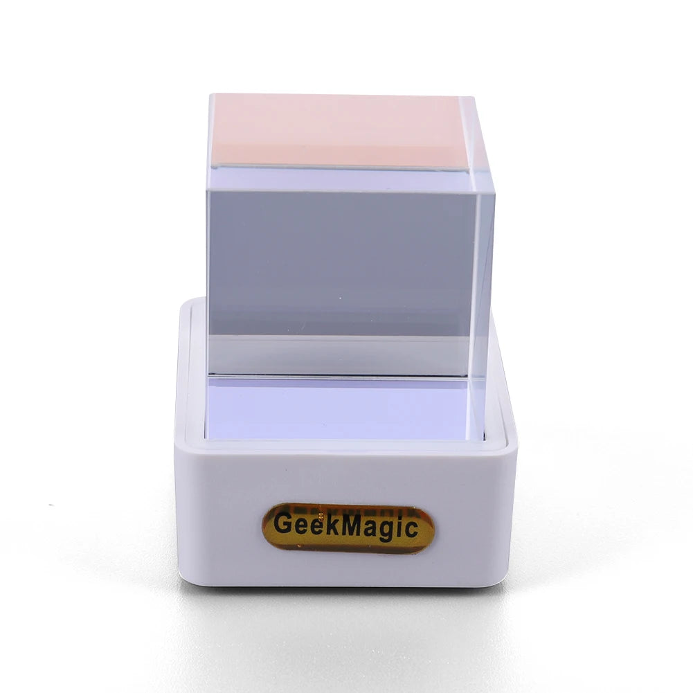 Alloet Crystal Cube Holographic Photo Display Weather Desk Clock
