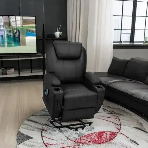 Flamaker Power Lift Recliner Chair PU Leather With Massage