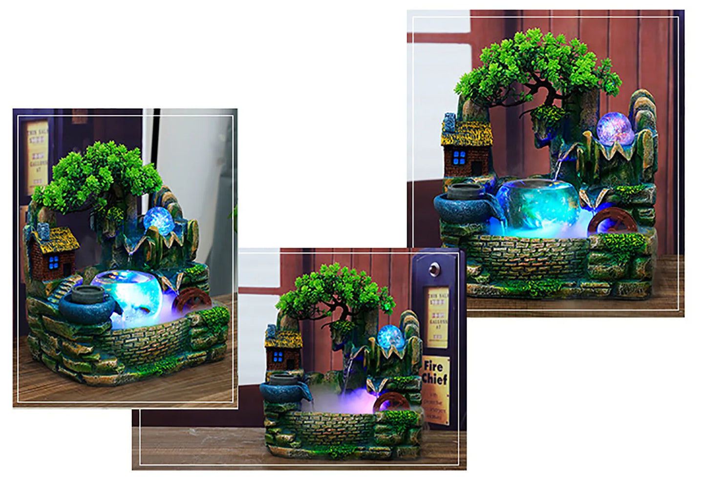 Desktop Fountain Waterfall Indoor Decor Rockeries Crafts Ornaments
