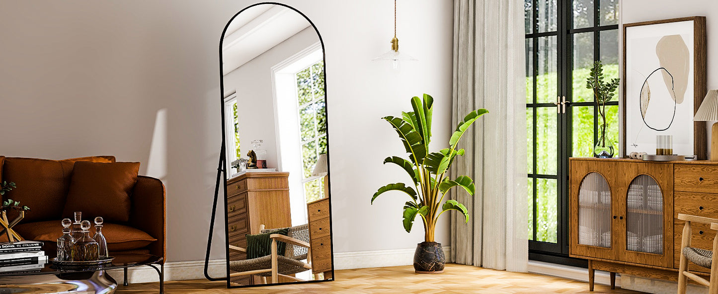 HARRITPURE Aluminum Frame Floor Mirror Modern Minimalist Living Room