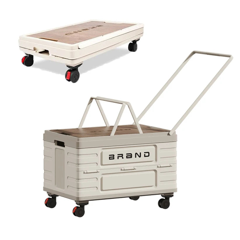 360° Rotating Foldable Storage Cart Heavy-Duty Mobile Organizer