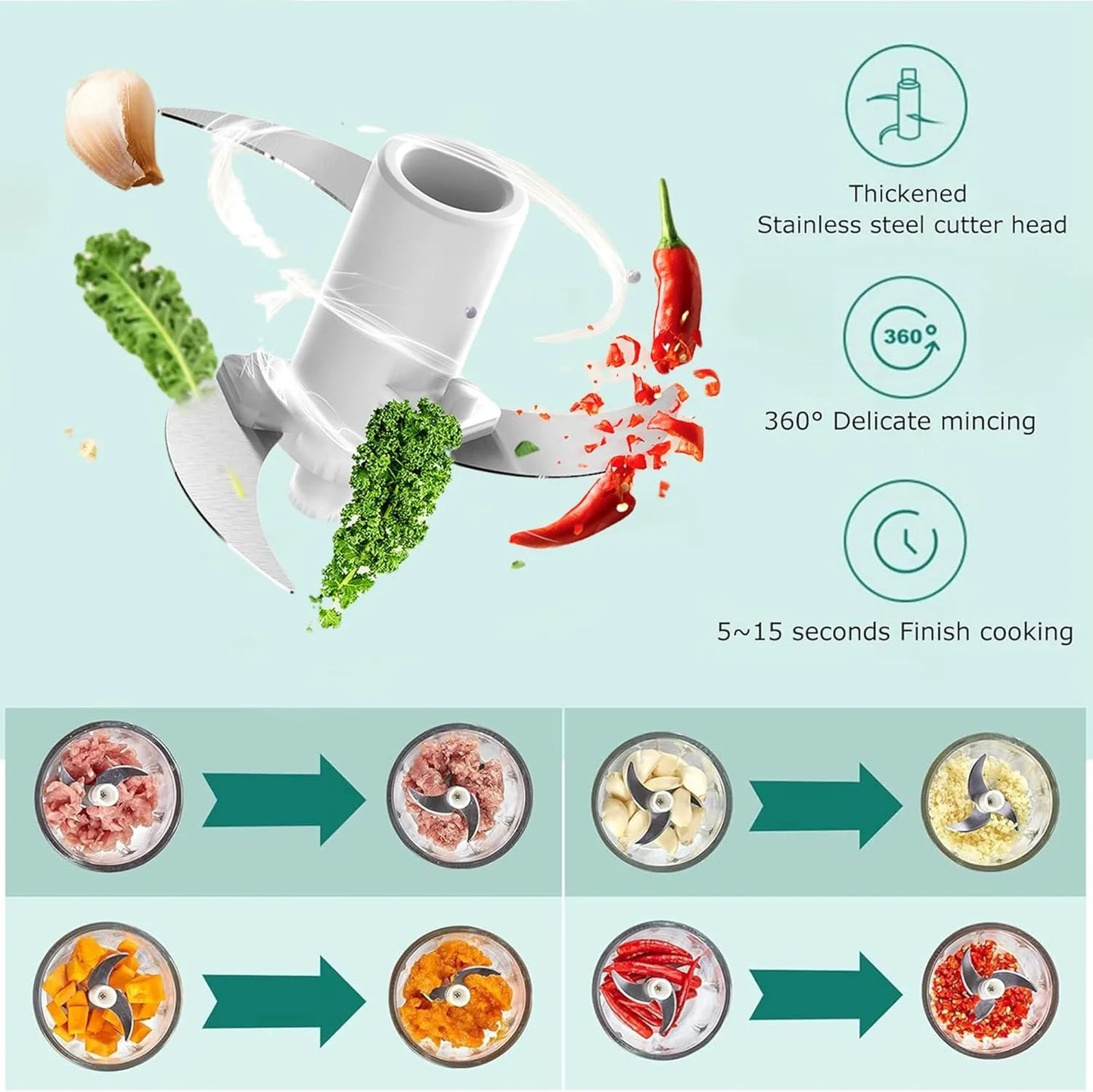 Mini USB Electric Food Processor Garlic Chopper And Vegetable Grinder