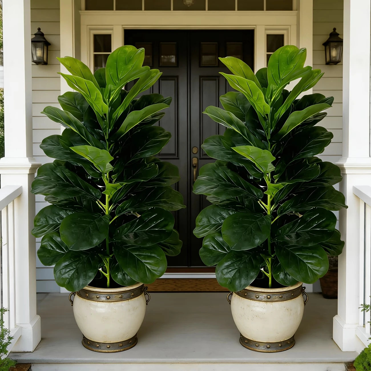 Fiddle Leaf Fig Tree in Geometric Pot for Indoor Decor