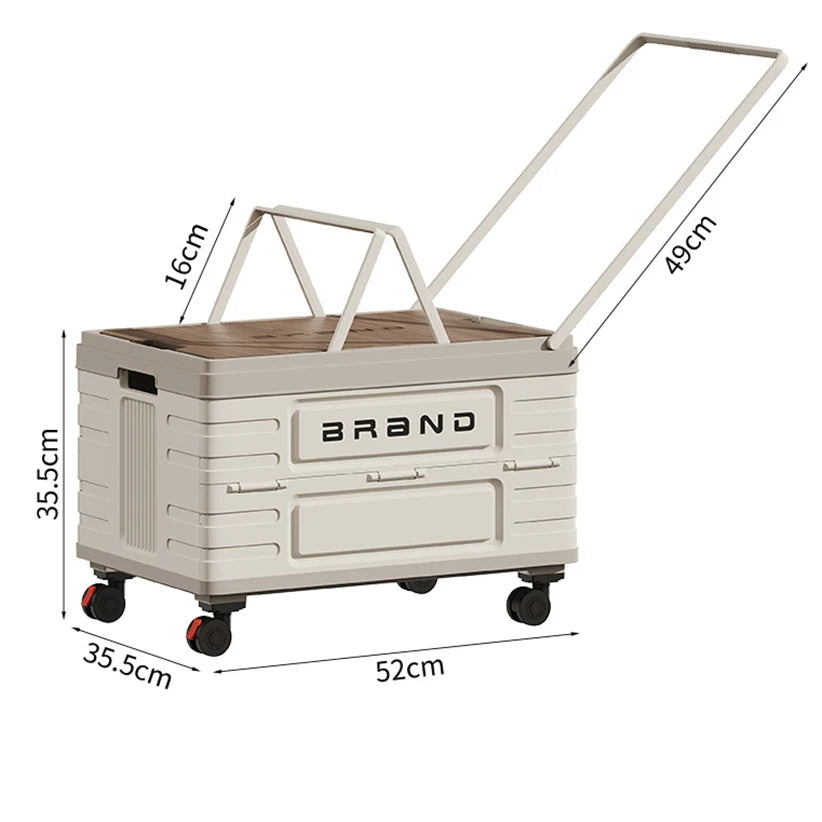 360° Rotating Foldable Storage Cart Heavy-Duty Mobile Organizer