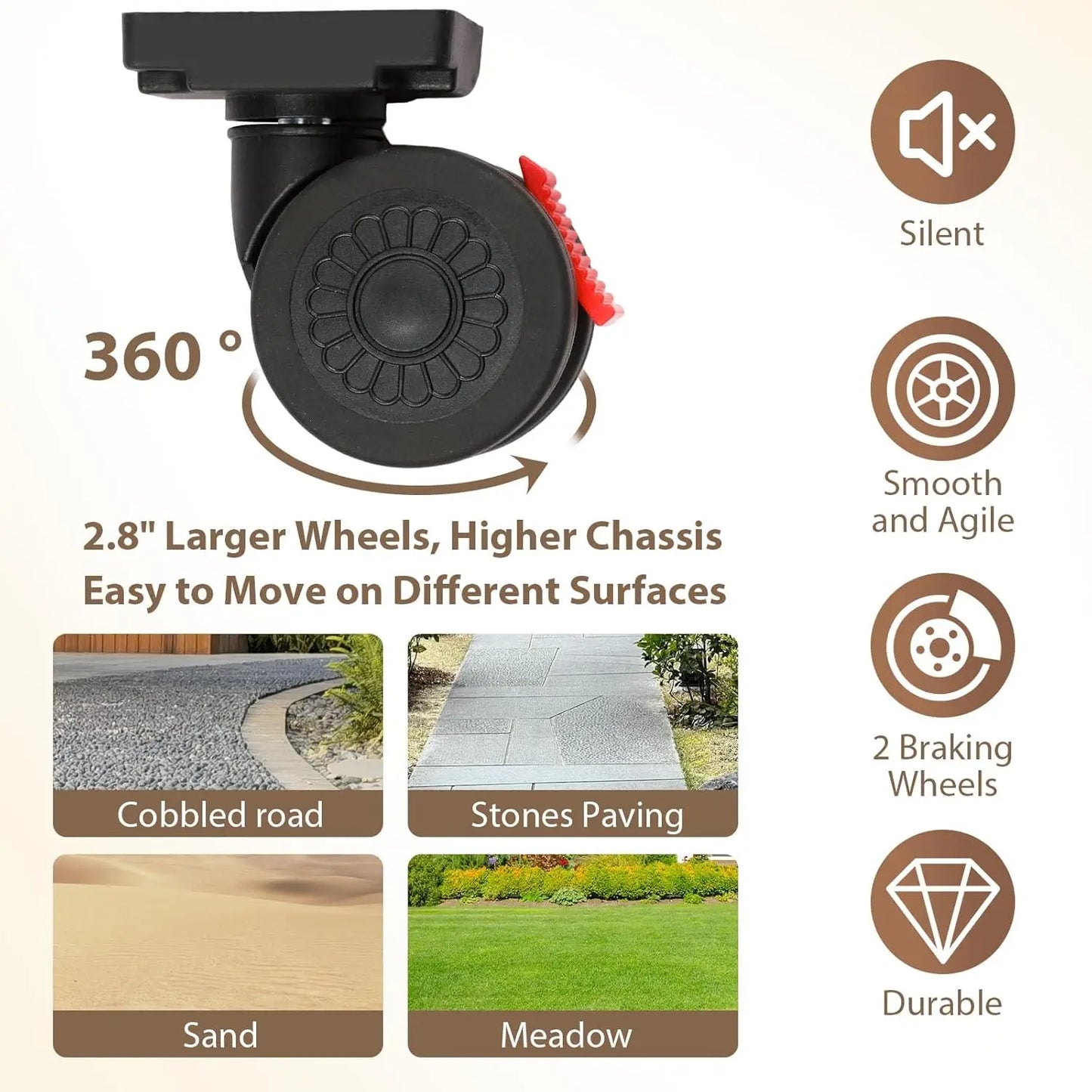 360° Rotating Foldable Storage Cart Heavy-Duty Mobile Organizer