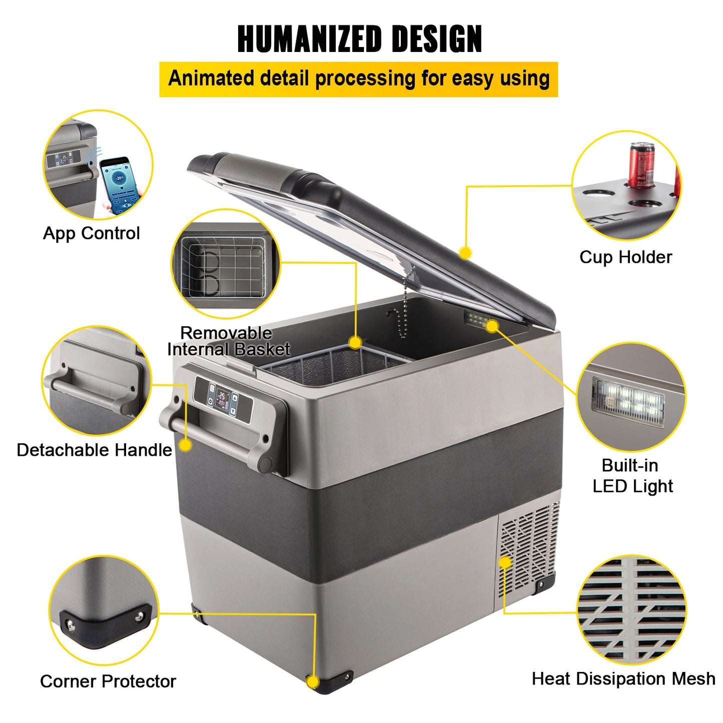 SucceBuy Portable Car Refrigerator Freezer Compressor Cooler For Camping