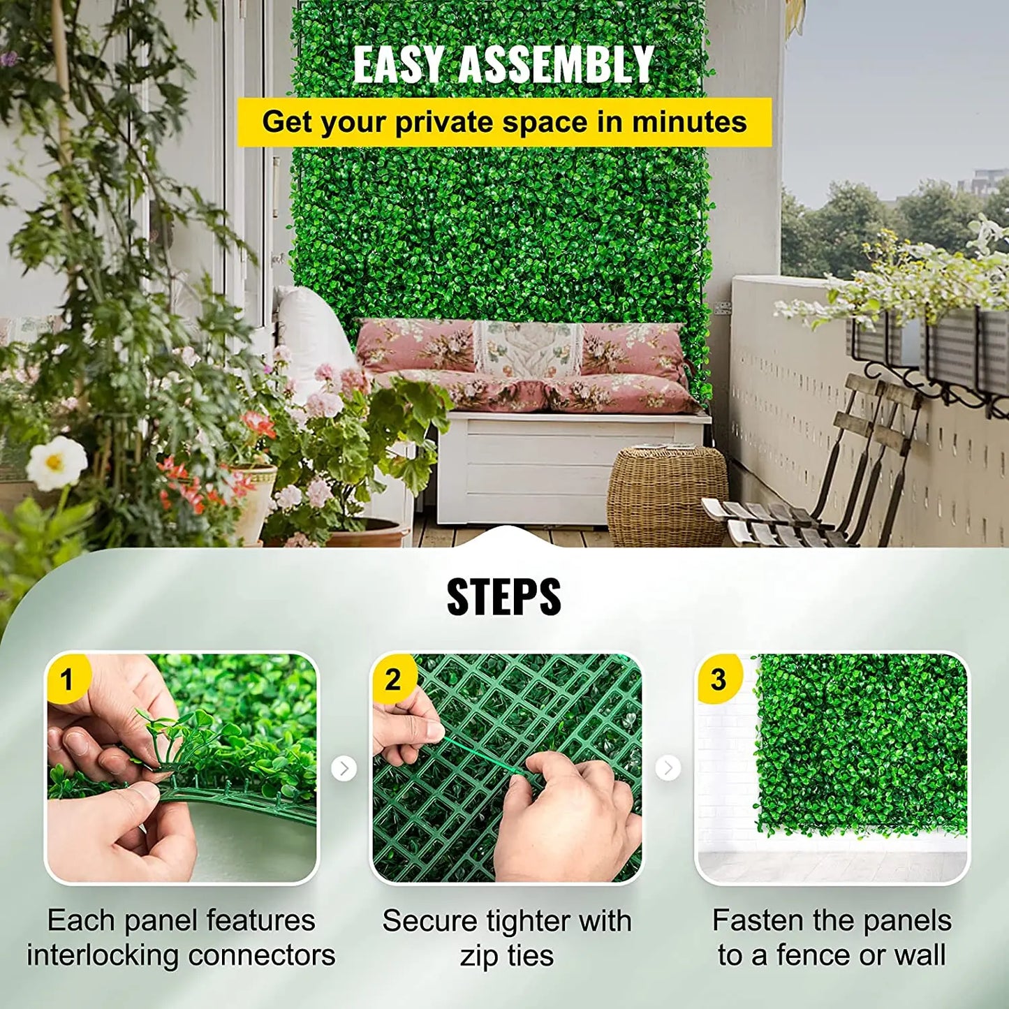 SucceBuy Boxwood Hedge Wall Panels For Privacy And Home Decor