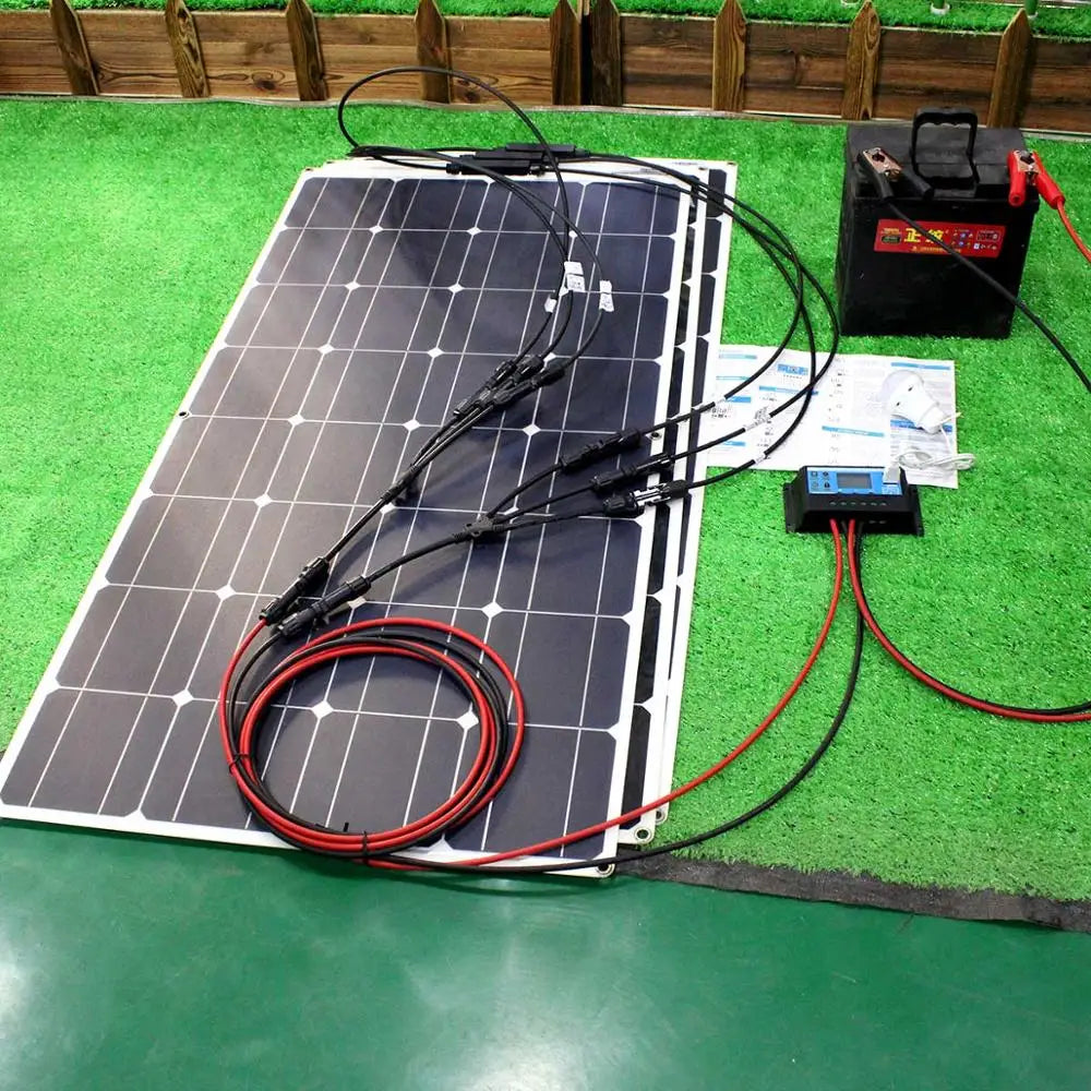 Dgsunlight 12V Flexible Solar Panel Kit 100W For Boat RV