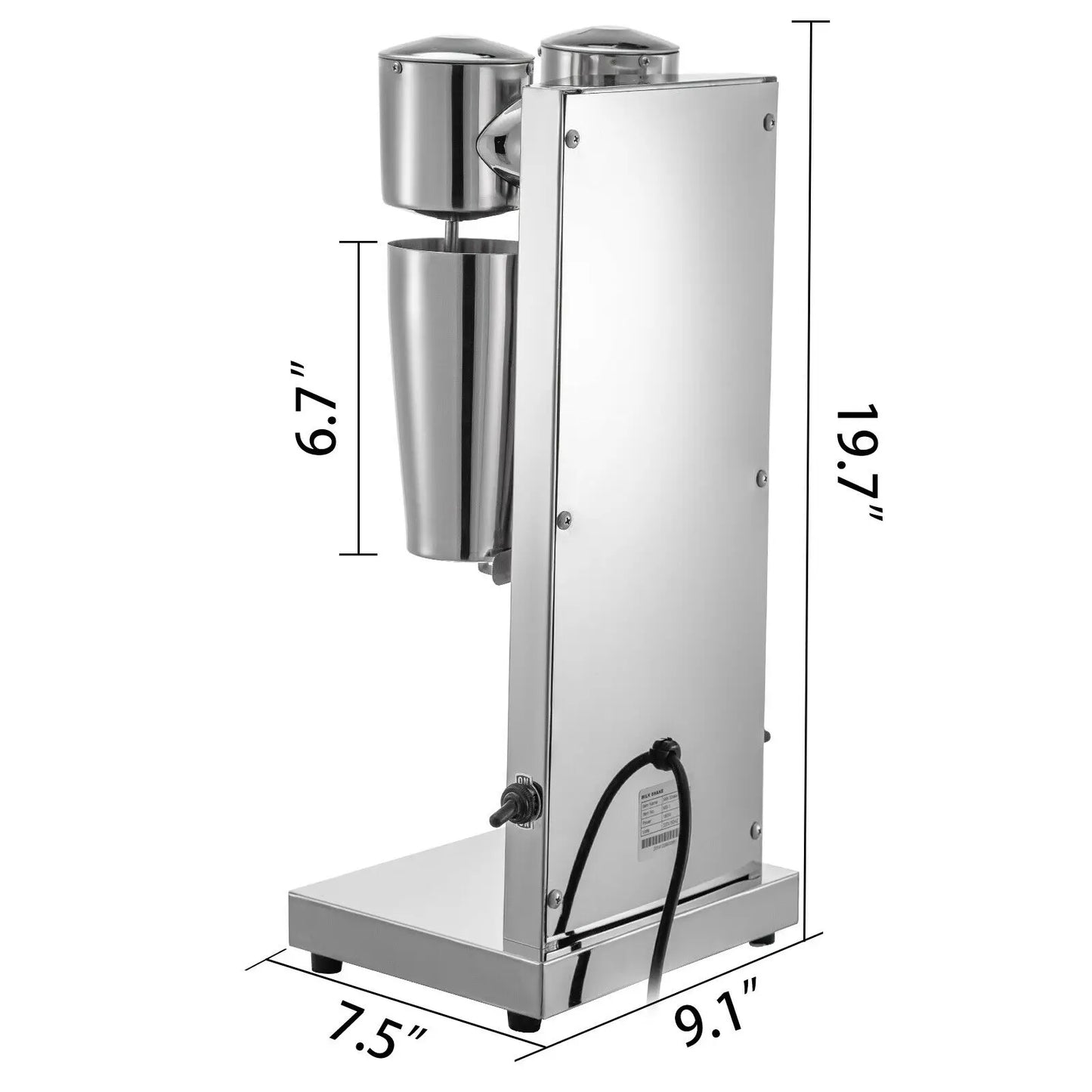 VEVOR Milk Shake Machine Auto Double Cup Stainless Steel