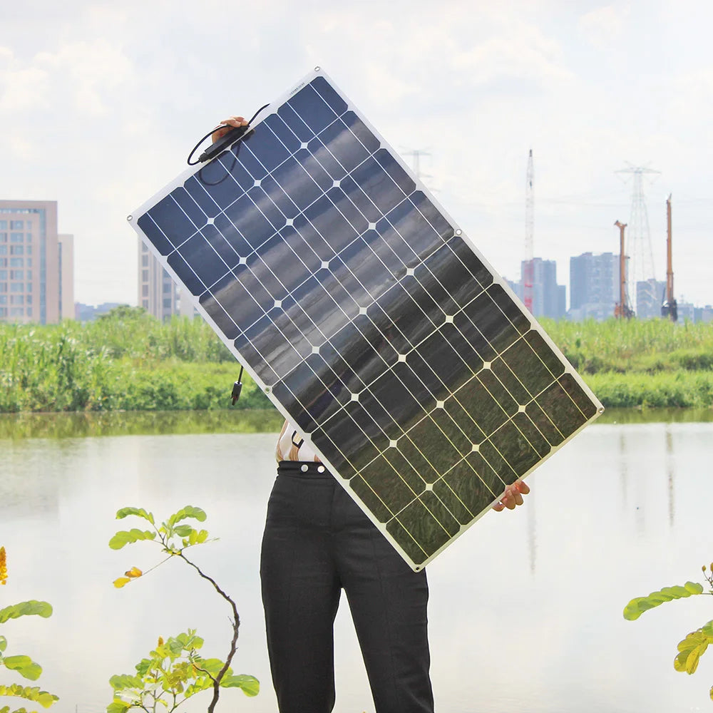 Dgsunlight 12V Flexible Solar Panel Kit 100W For Boat RV