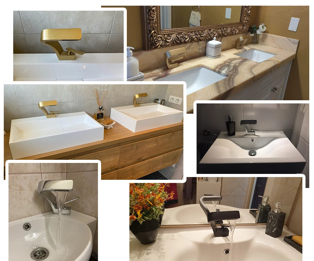 Bakala Deck Mounted Basin Faucet Single Hole Hot Cold Brass