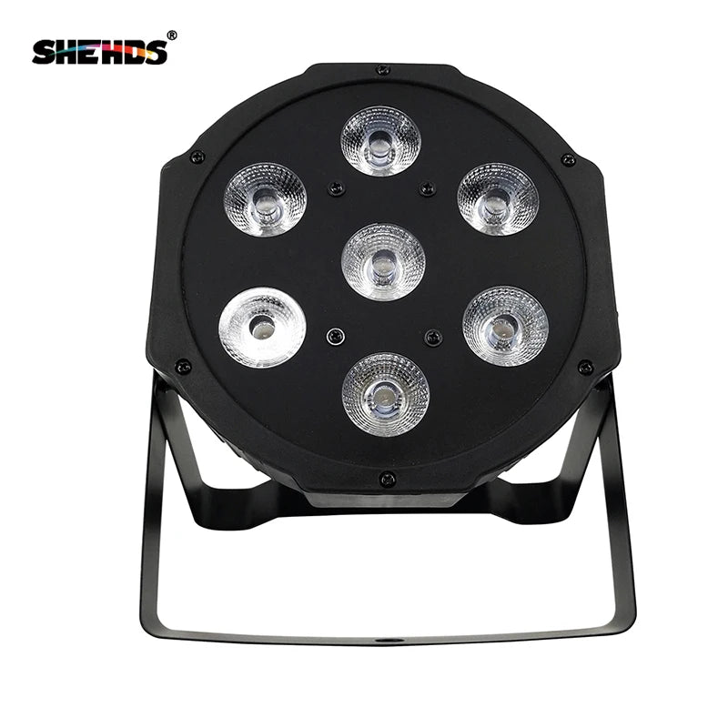 SHEHDS 8pcs Flat LED Par Stage Lights RGBW UV DMX Controller DJ Club