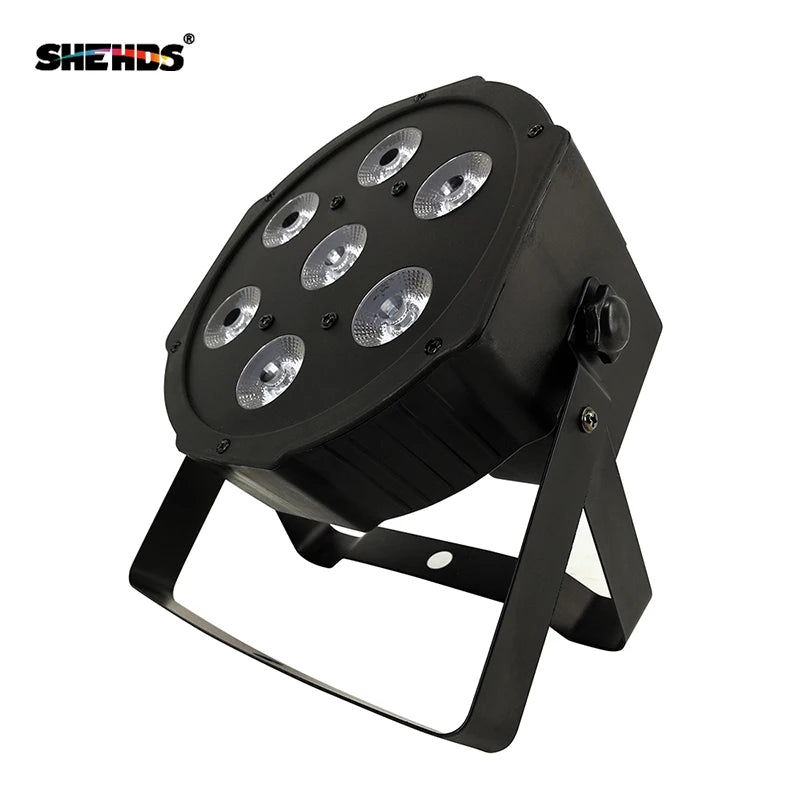 SHEHDS 8pcs Flat LED Par Stage Lights RGBW UV DMX Controller DJ Club