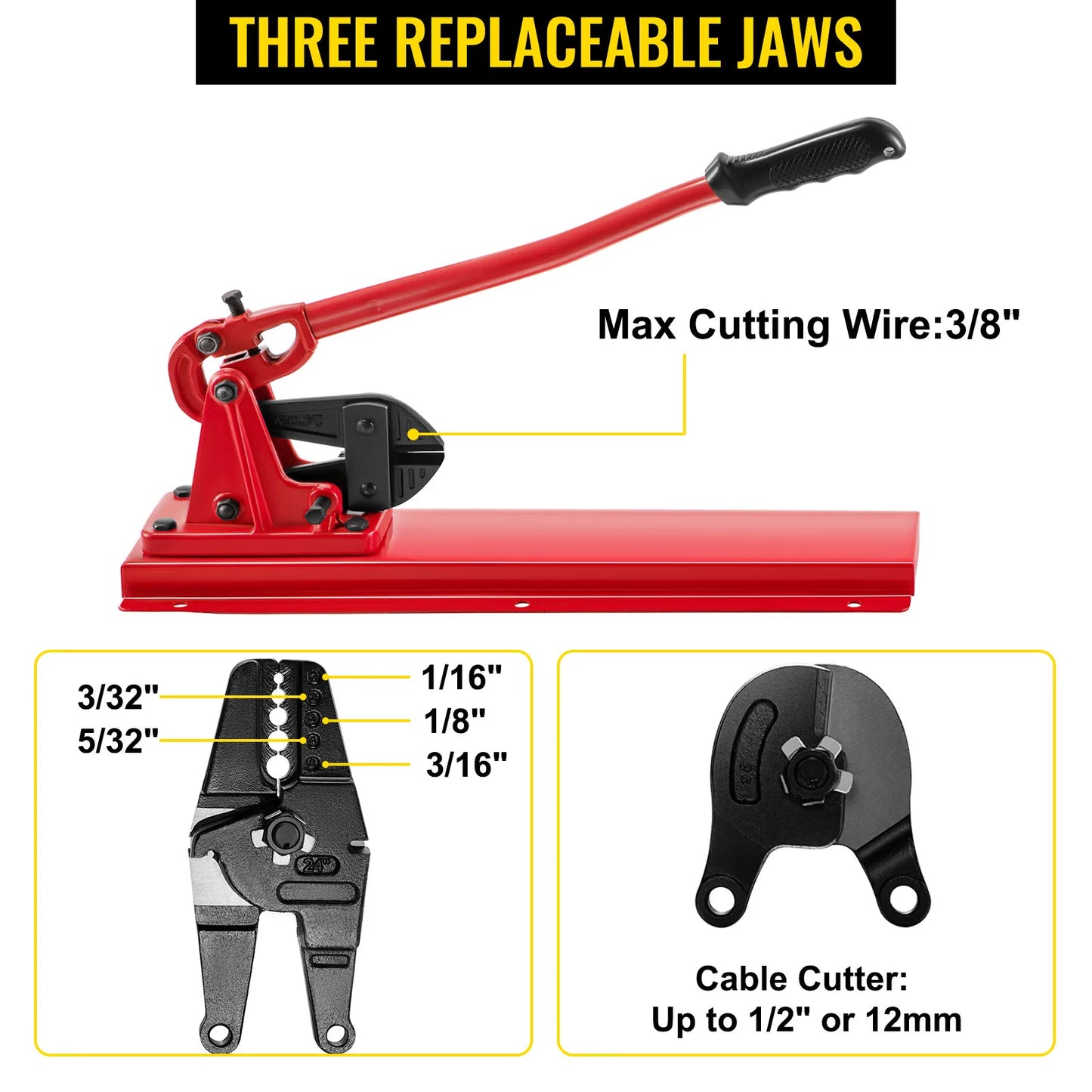 Hand Swager Tool For Cable Cutter And Wire Rope Swaging With Crimper