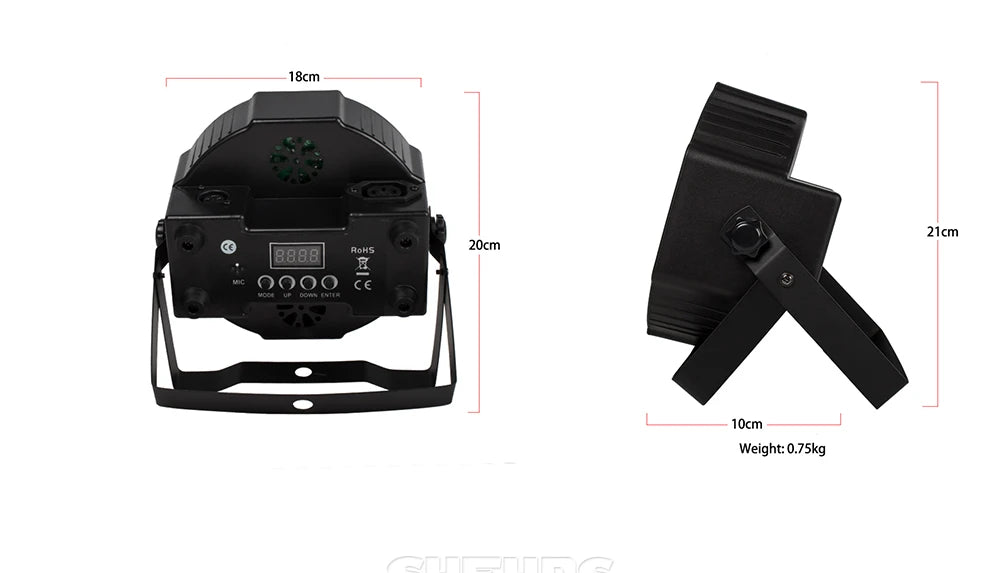 SHEHDS Flat LED Par Light 7x12W RGBW For Stage DMX