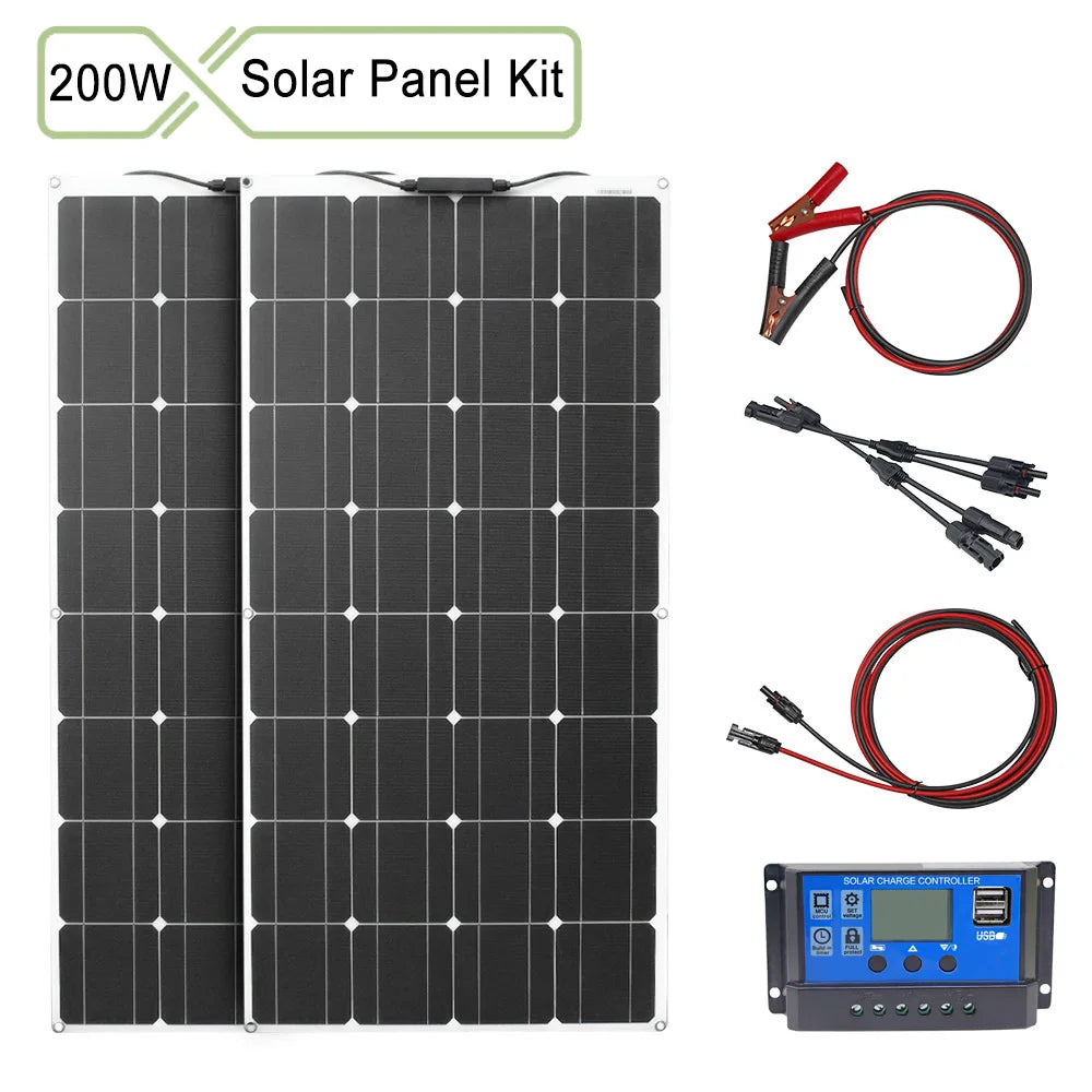Dgsunlight 12V Flexible Solar Panel Kit 100W For Boat RV