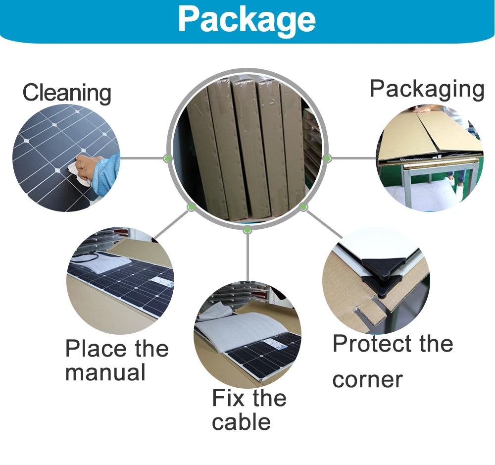Dgsunlight 12V Flexible Solar Panel Kit 100W For Boat RV
