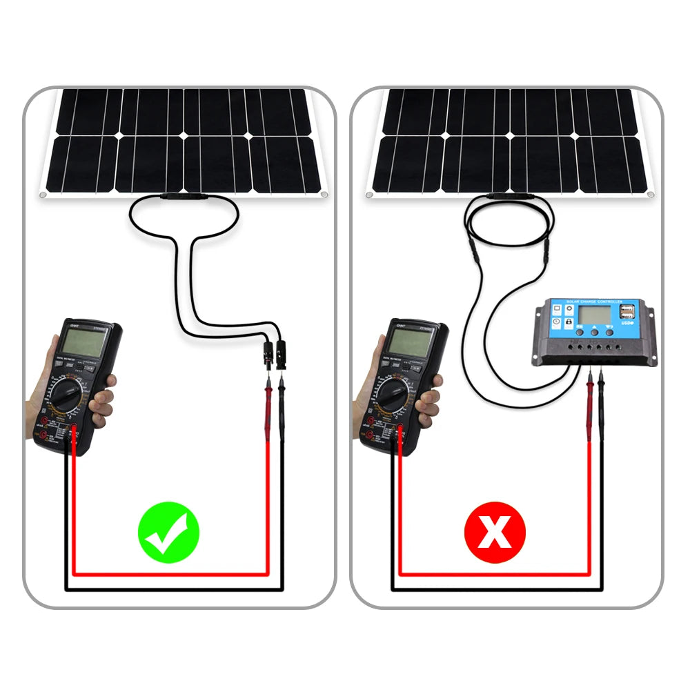 Dgsunlight 12V Flexible Solar Panel Kit 100W For Boat RV