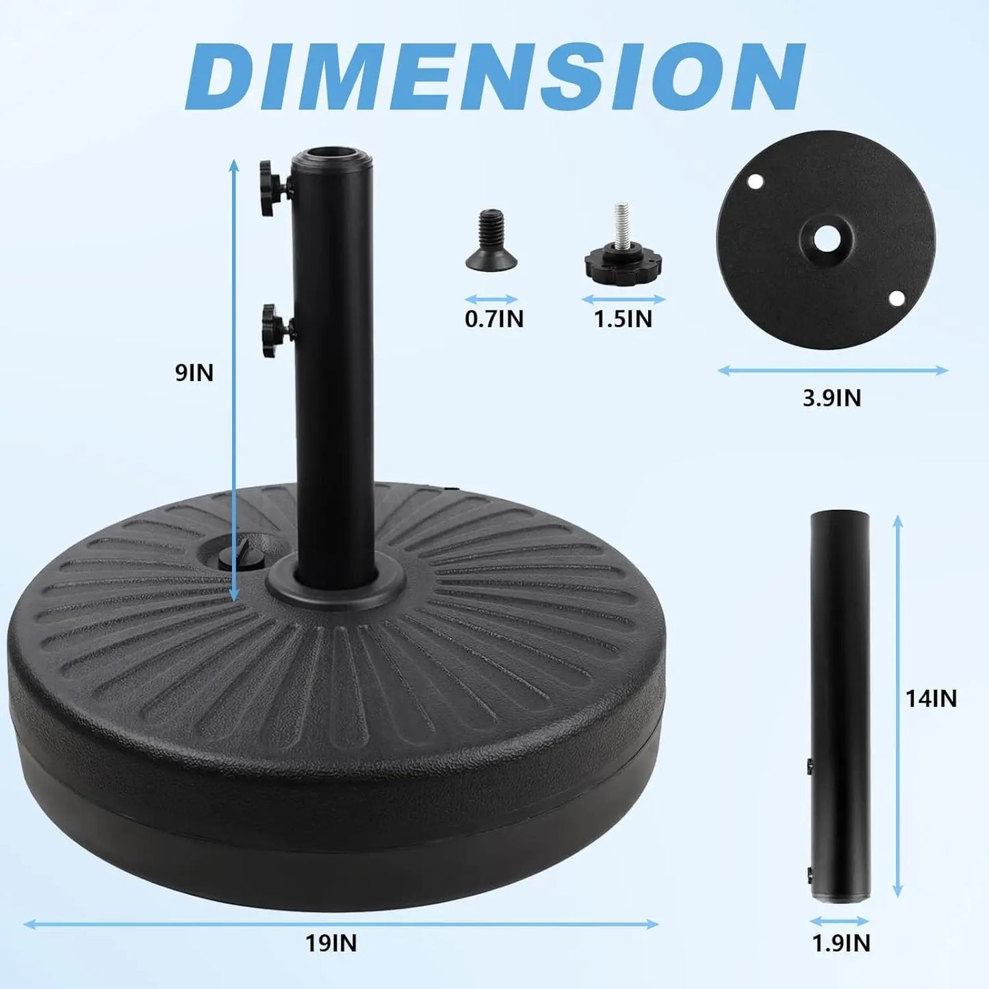 Weighted Base For Patio Umbrellas Sand And Water Fillable Antiwind