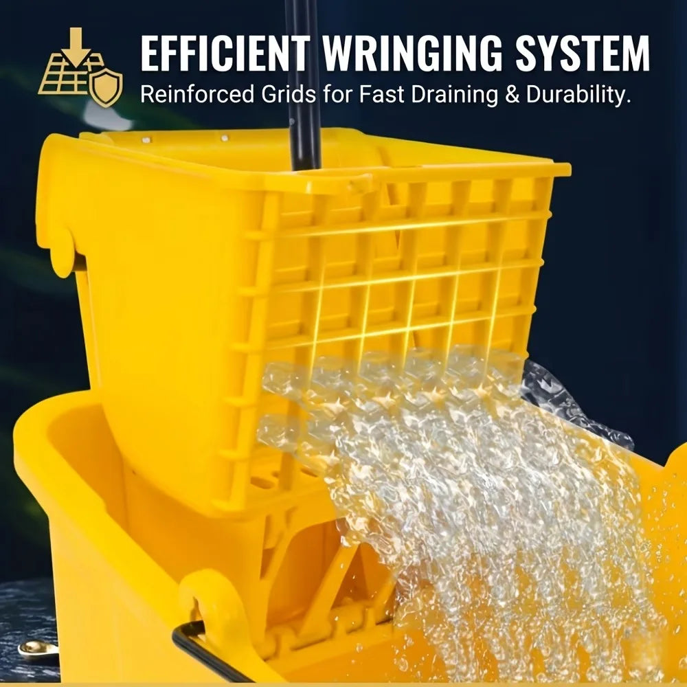 Sanitary Cleaning Kit Mop Bucket Cart With Industrial Cleaning Mop