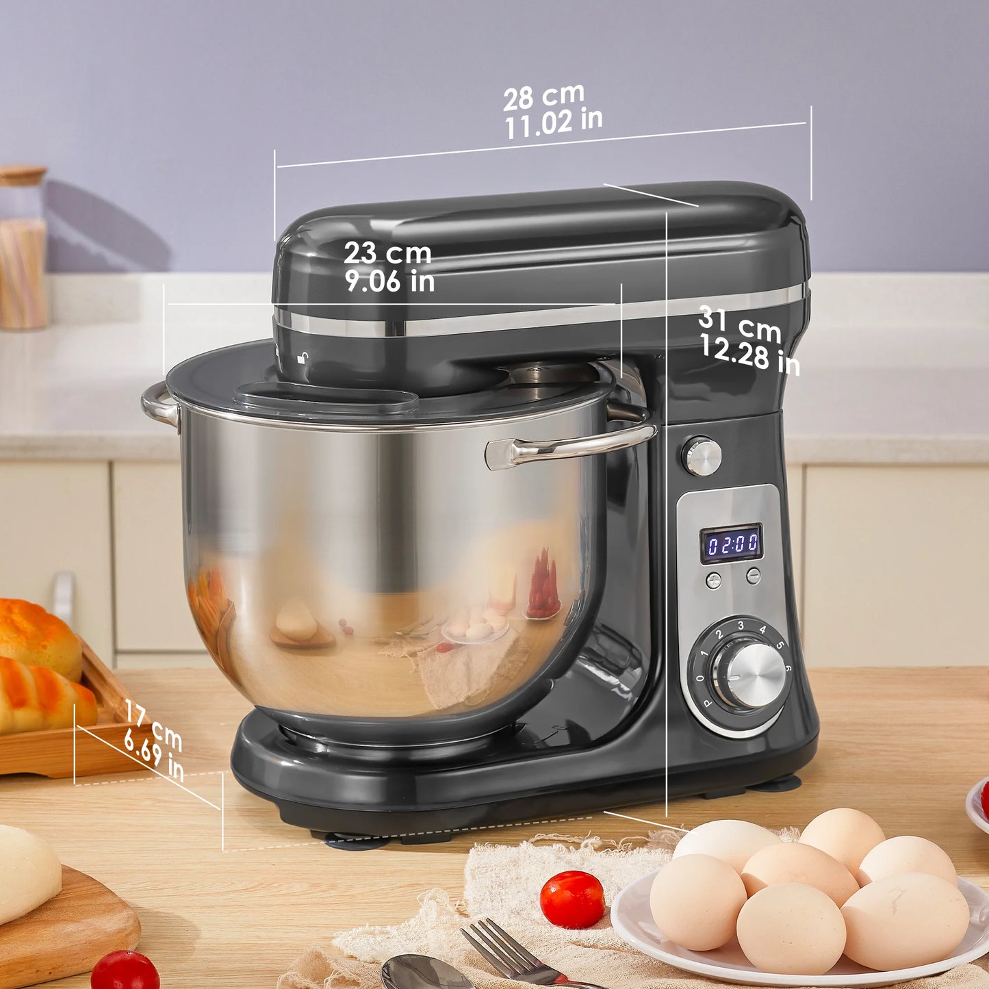 Biolomix BM601 Stand Mixer With 1200W Motor And 6 Speed