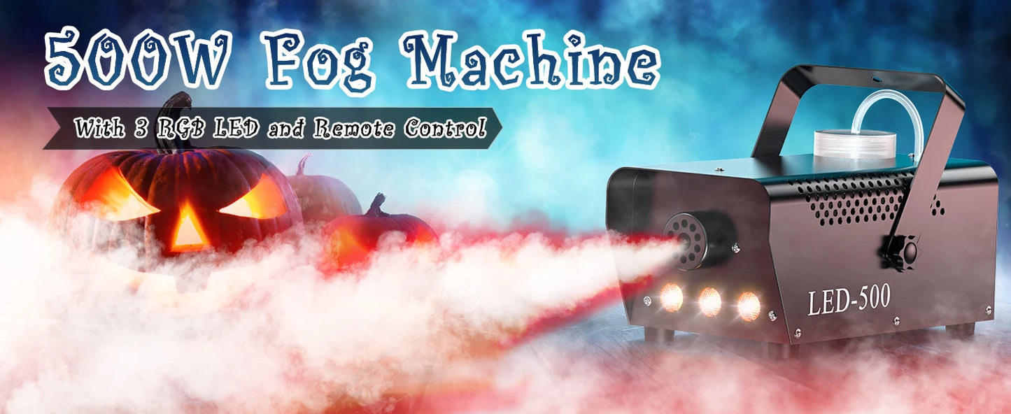 U'King 500W Smoke Machine With RGB Fog Effect Remote Control