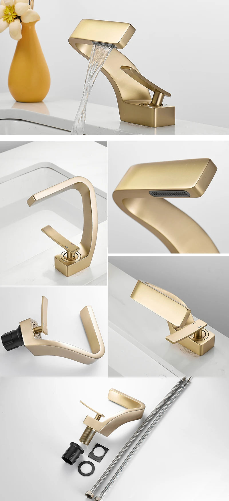 Bakala Deck Mounted Basin Faucet Single Hole Hot Cold Brass