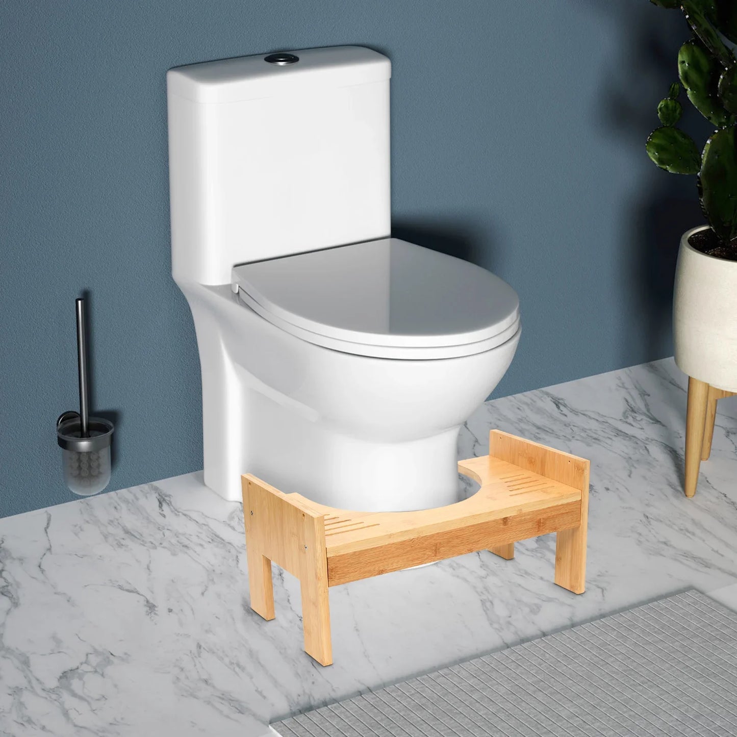 Bamboo Adjustable Toilet Stool Squatty Step For Comfortable Posture