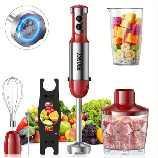 Prasky 5-In-1 Handheld Immersion Blender With Whisk And Meat Chopper