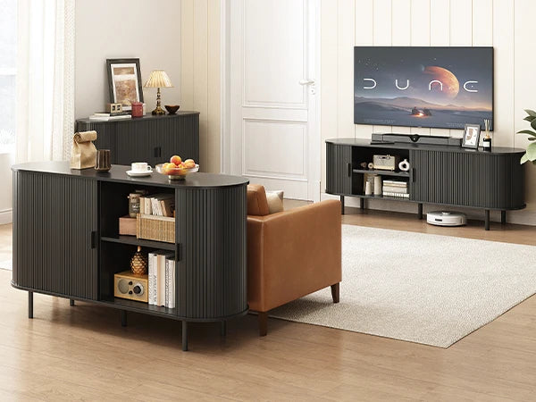 ONBRILL Modern Sideboard Buffet Cabinet With Sliding Doors And Shelves
