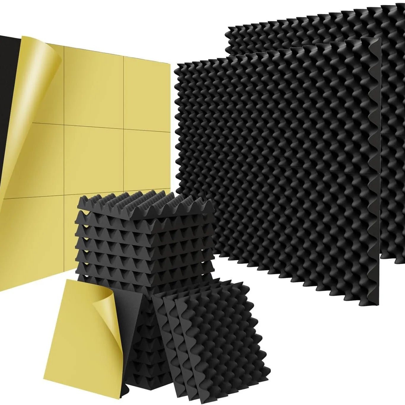 Self-Adhesive Eggcrate Acoustic Foam Panels For Home Studio Noise Reduction