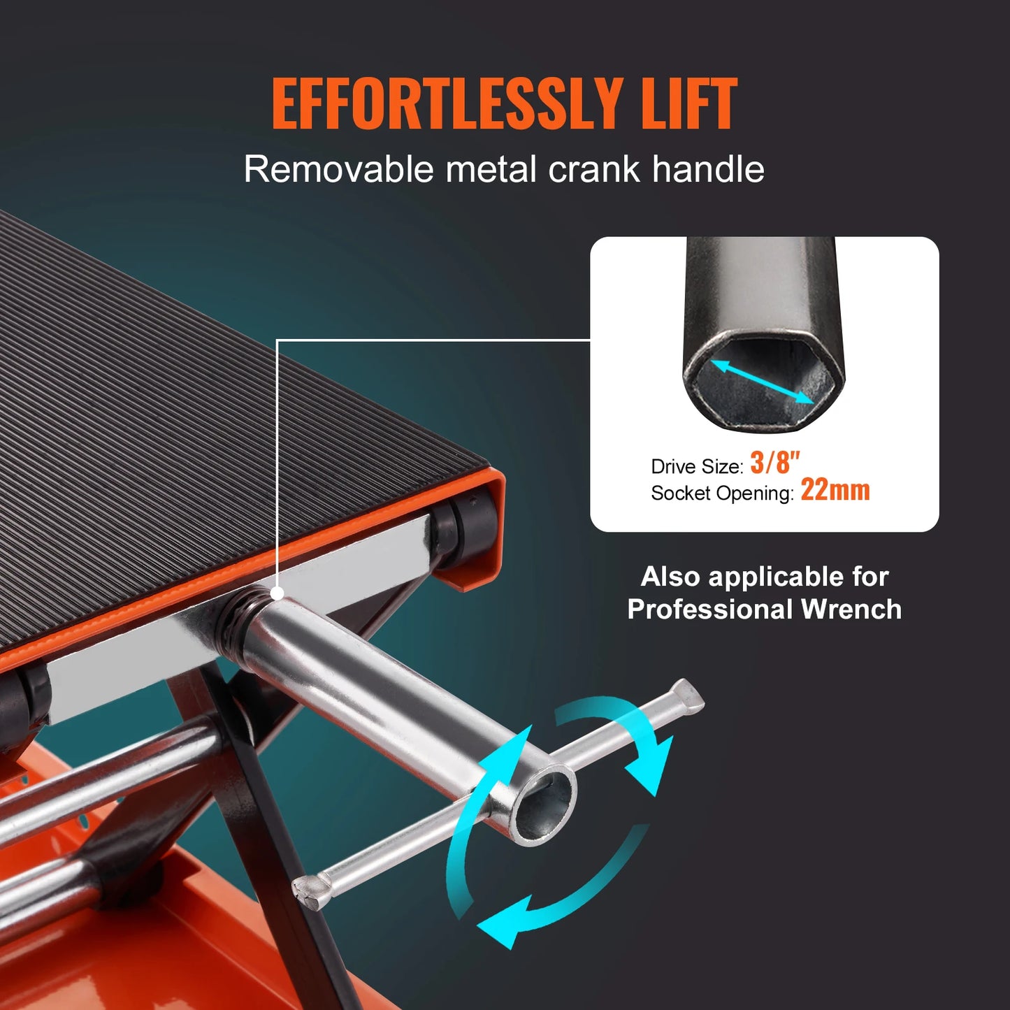 SucceBuy Motorcycle Lift Scissor Jack With Wide Deck Safety Pin
