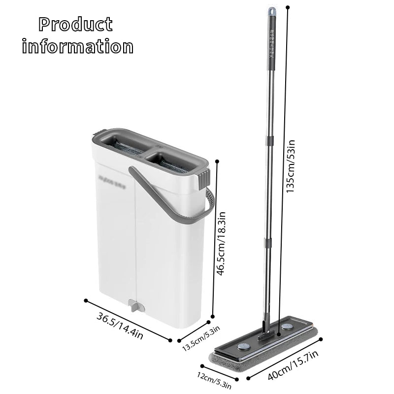 Joybos Slim Mop Bucket Set With Self Wringing Flat Mop