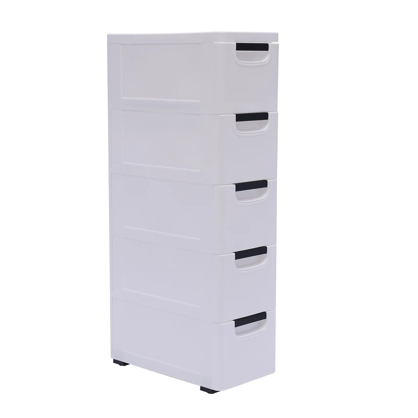 Large Capacity Storage Cabinet with 5 Compartmentalized Design Drawers, Organized Storage Cabinet , Flexible Movement