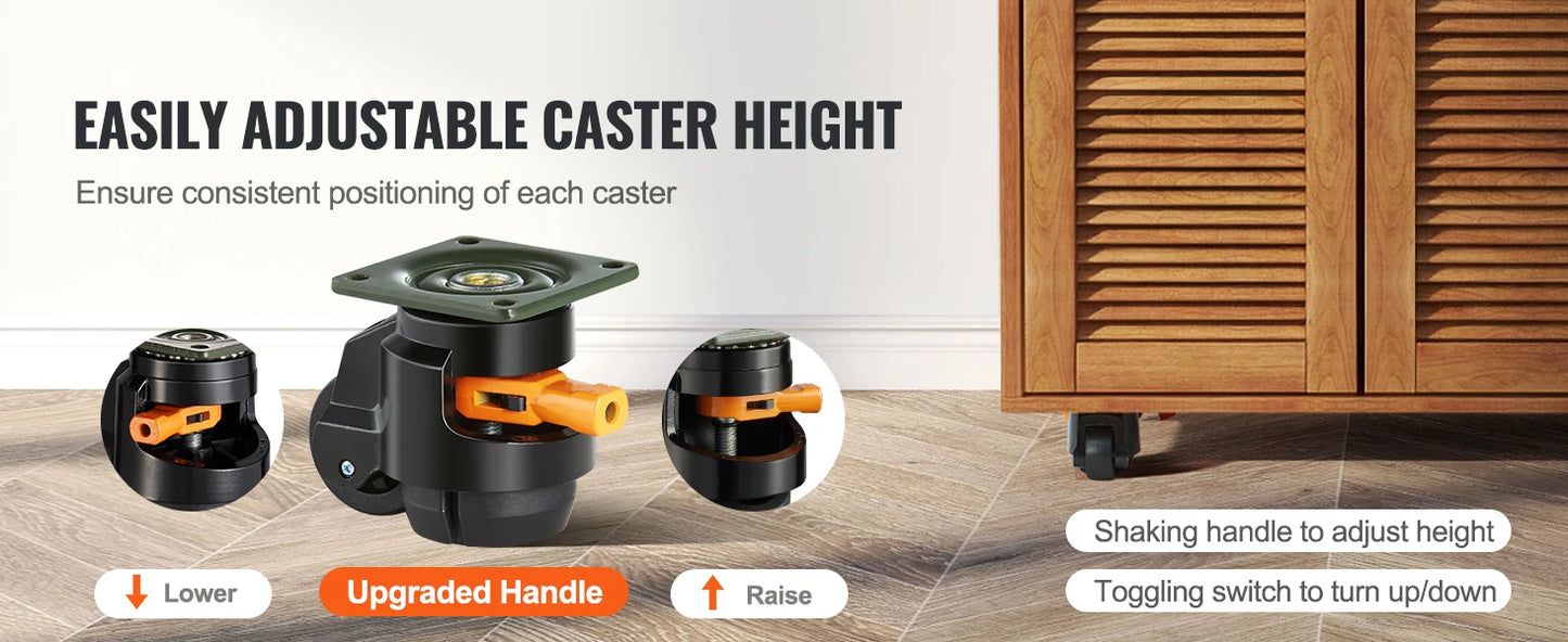 SucceBuy 4 Pack Leveling Casters Heavy Duty Swivel Wheels