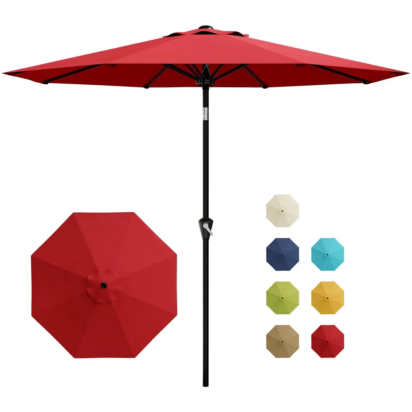 HiMISS Crank Tilt Outdoor Patio Umbrella With UV Protection Waterproof