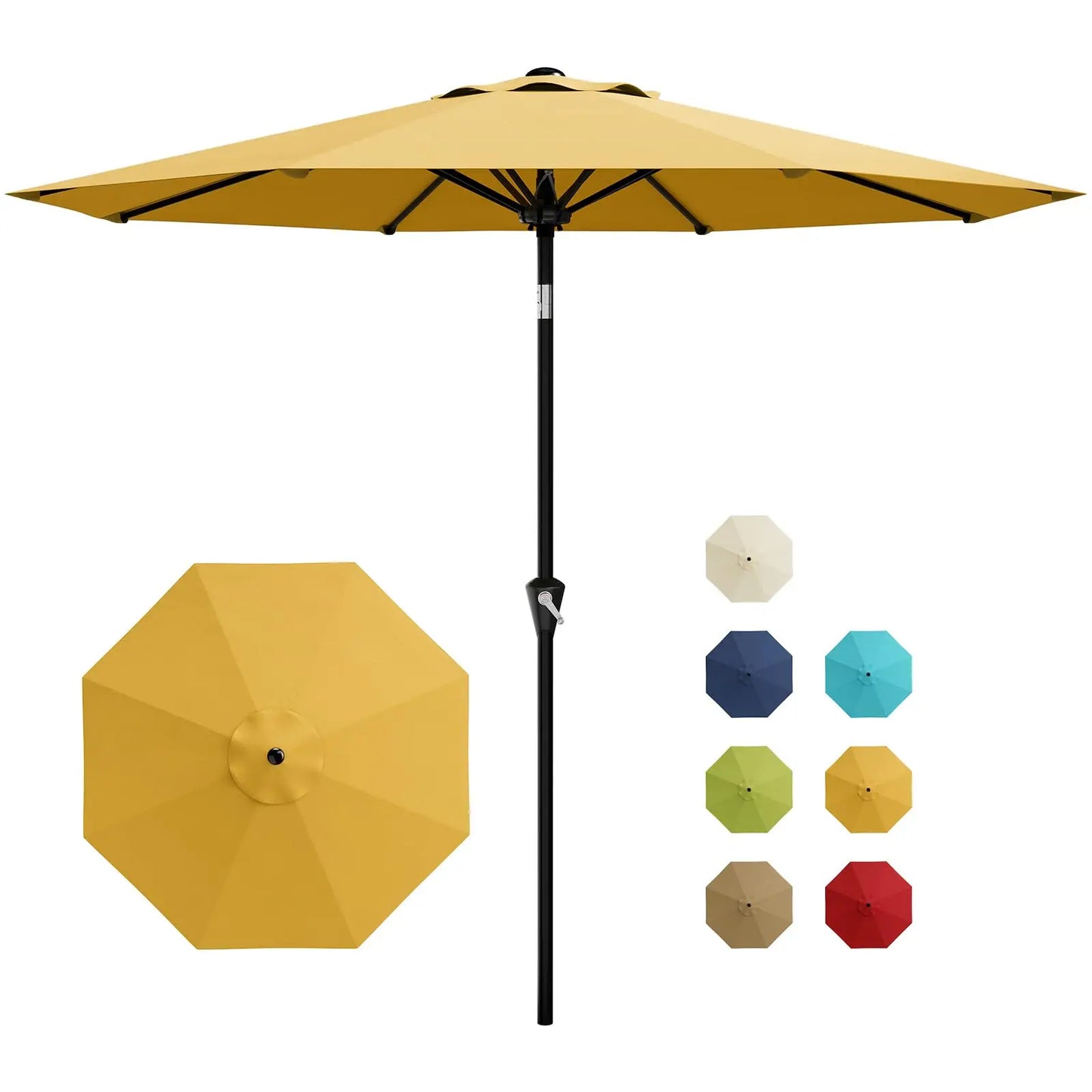 HiMISS Crank Tilt Outdoor Patio Umbrella With UV Protection Waterproof