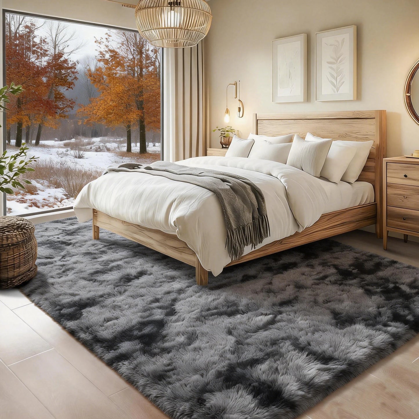 Ultra Soft Shag Area Rug For Living Room And Bedroom