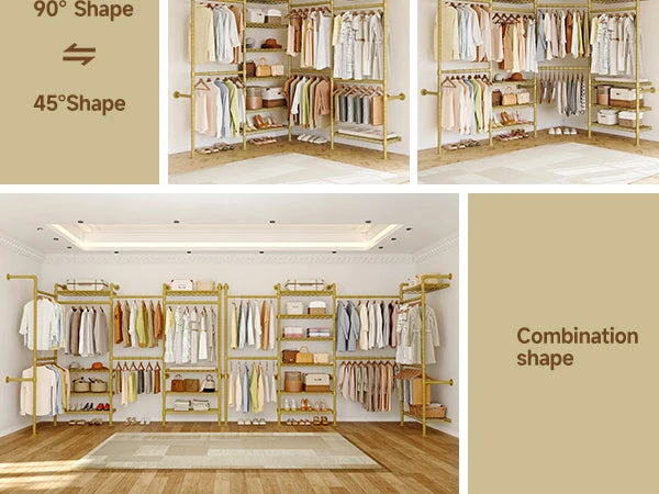 L4 Wall Mounted Industrial Pipe Clothes Rack Closet Organizer