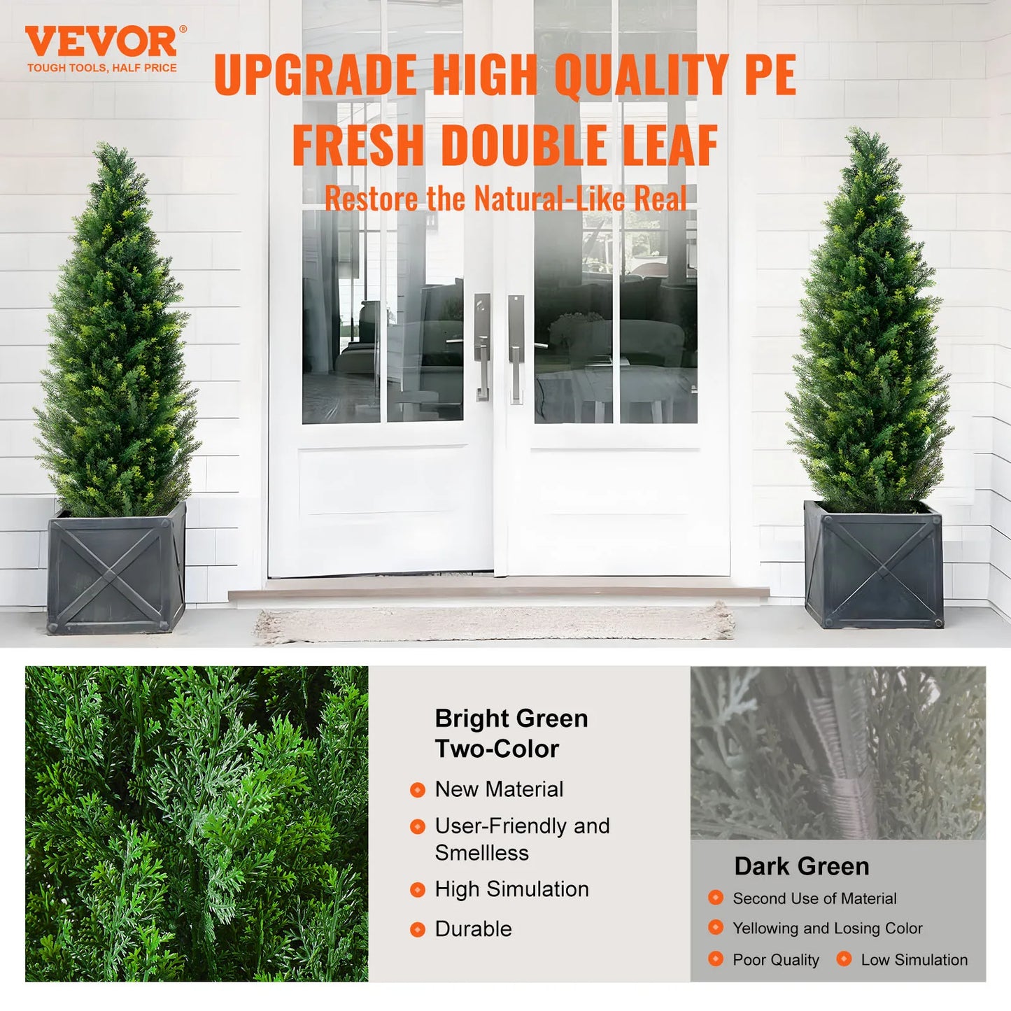 SucceBuy Artificial Cedar Topiary Tree For Outdoor Decor