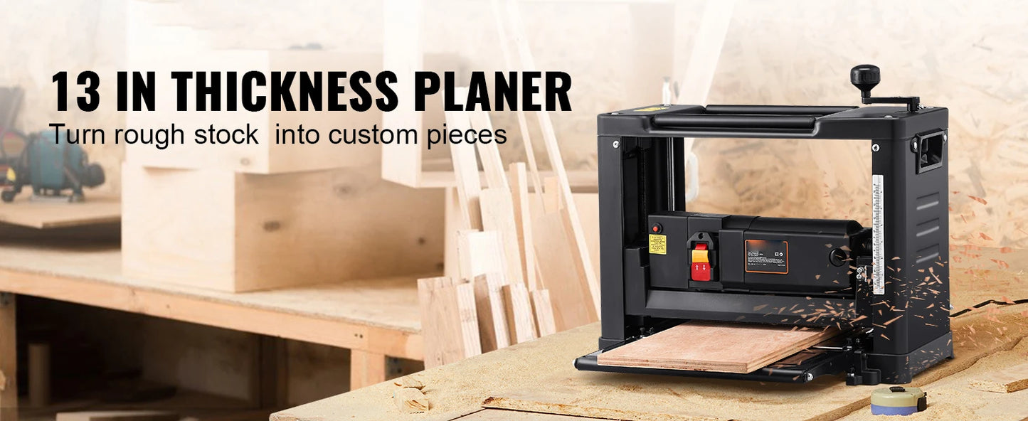 SucceBuy Thickness Planer 15-Amp 1800W Benchtop With Two-Blade