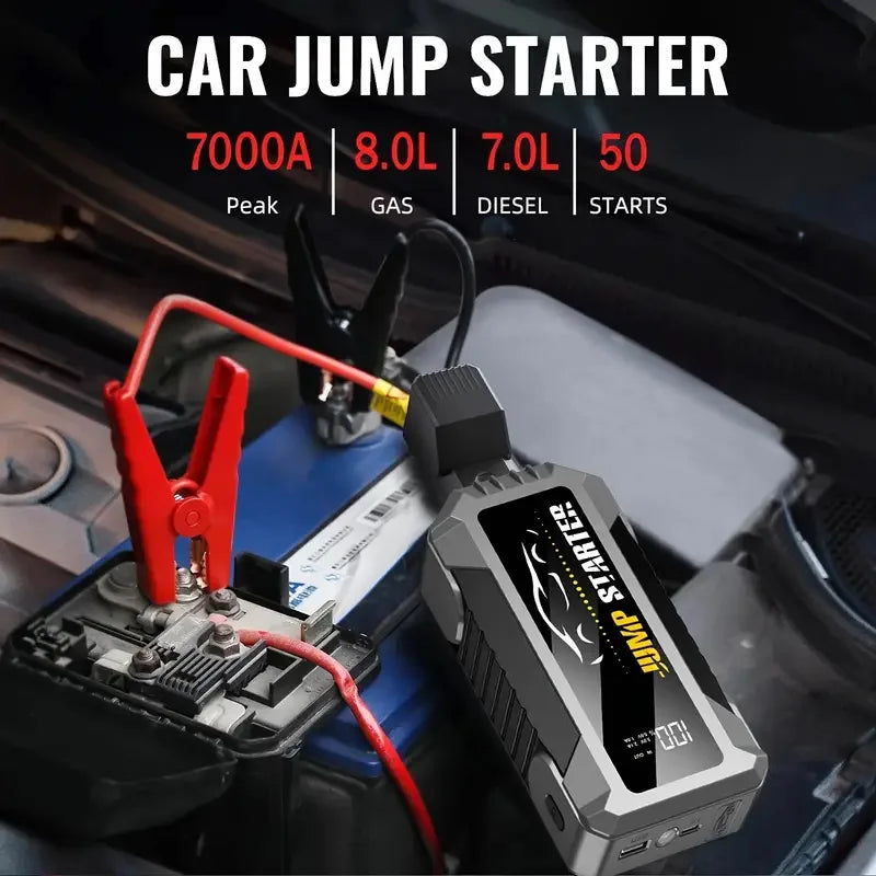 Car Jump Starter 7000A 20000mAh Battery Pack for 8L Gas and 7L Diesel