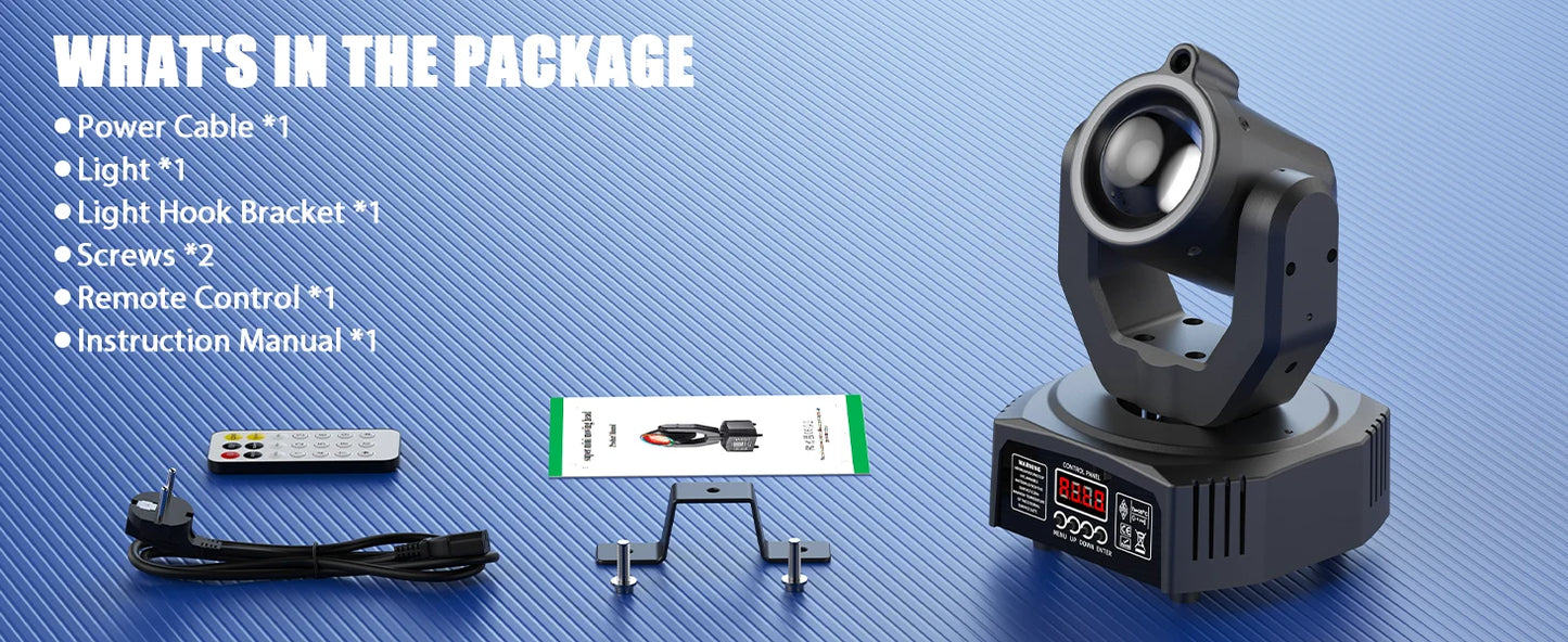 U'King Mini Moving Head Light 4in1 RGBW DMX Strobe Effect